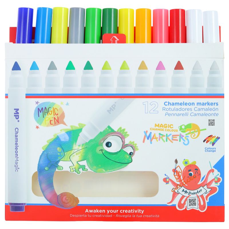 ماژیک رنگ آمیزی قابل شستشو 12 رنگ P-875 ام پی MP (3).jpg