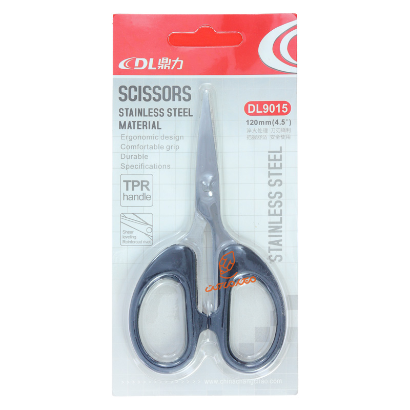 قیچی 12 سانت کد 9015 برند دی ال DL - قیچی کوچک و کاربردی مناسب برش کاغذ و لوازم تحریر