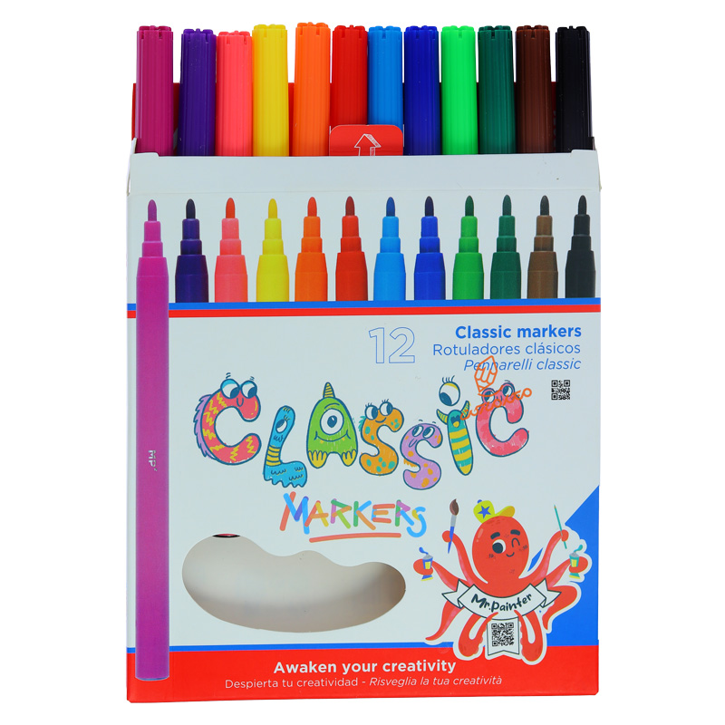 ماژیک رنگ آمیزی 12 رنگ مدل کلاسیک P-851 ام پی MP (3).jpg