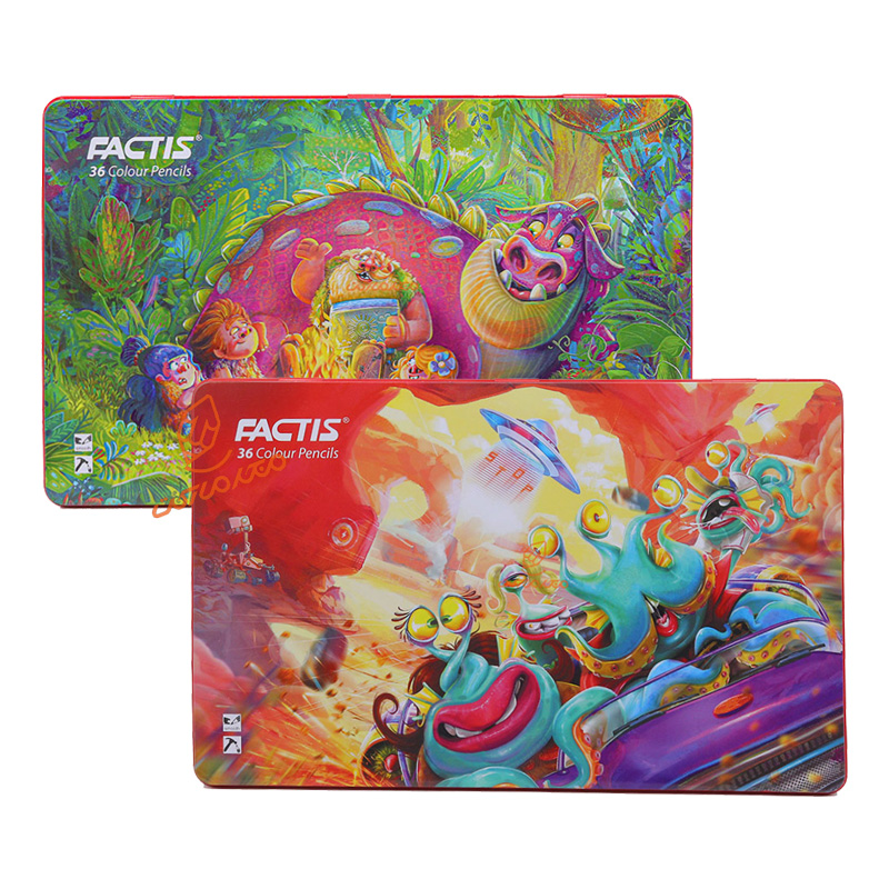مداد رنگی 36 رنگ جعبه فلزی  فکتیس FACTIS.jpg