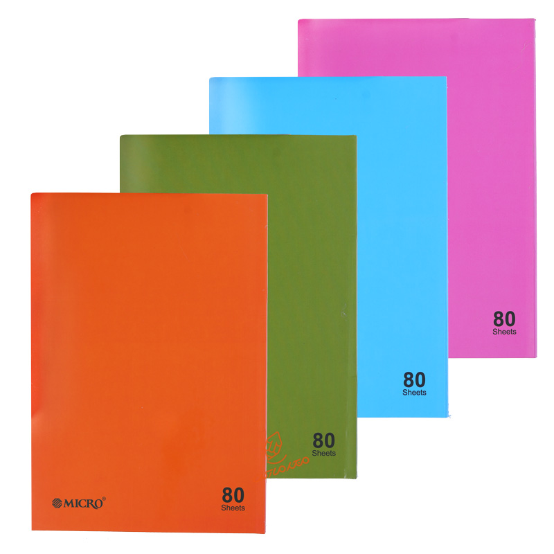 دفتر 80 برگ رنگی ساده D10 میکرو MICRO