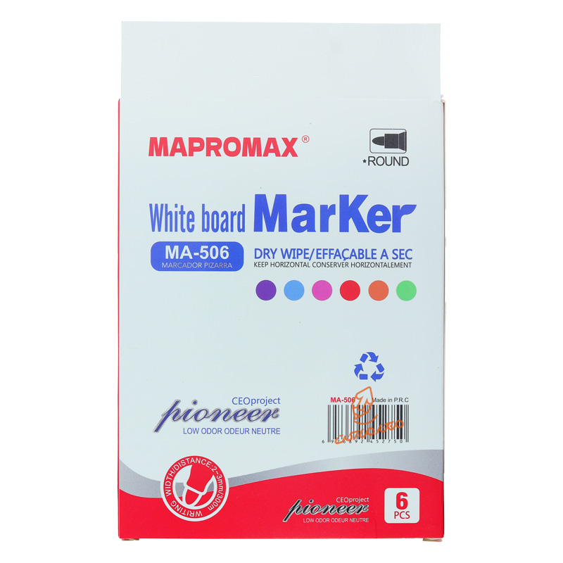 ماژیک وایت برد 6 رنگ AM-506 ماپرومکس MAPROMAX (2).jpg
