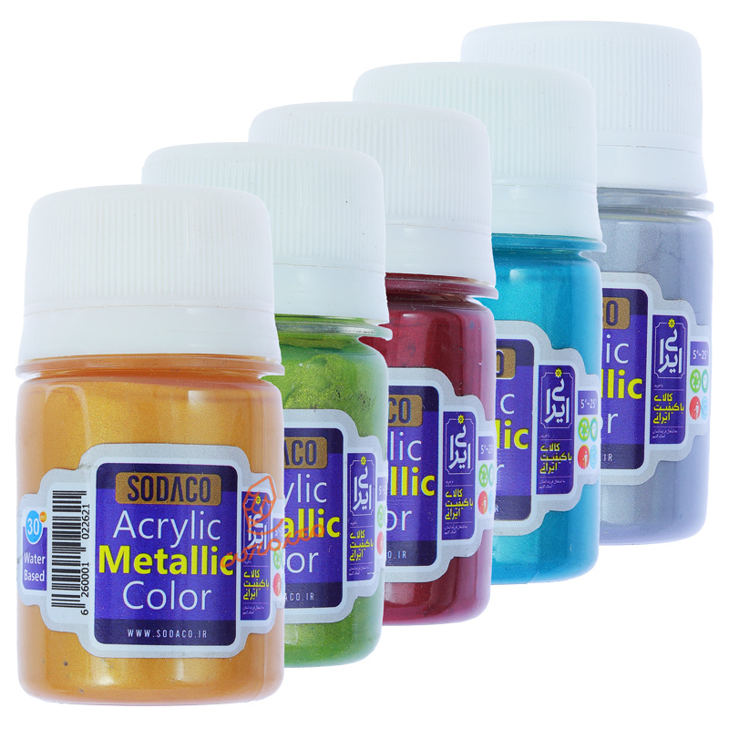 رنگ اکریلیک ۳۰ میل متالیک سوداکو SODACO مناسب نقاشی‌های درخشان و هنری