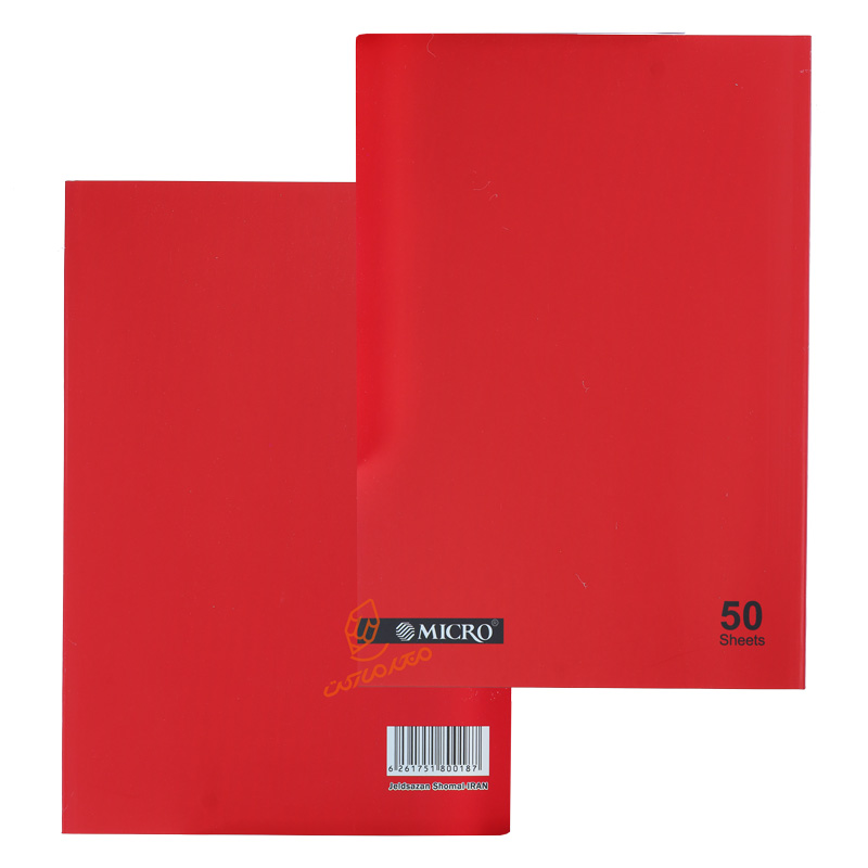 دفتر 50 برگ رنگی ساده D9 میکرو MICRO قرمز.jpg