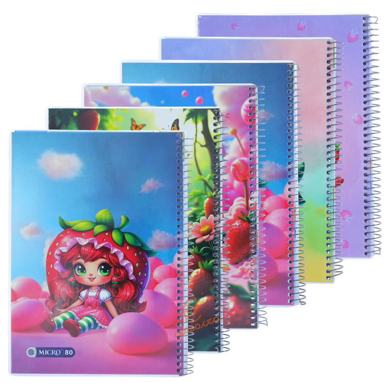 دفتر 80 برگ طرح دختر توت فرنگی C56 میکرو MICRO