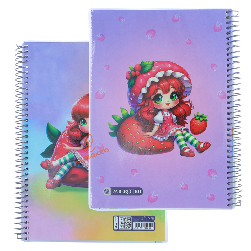 دفتر 80 برگ طرح دختر توت فرنگی C56 میکرو MICRO (8).jpg