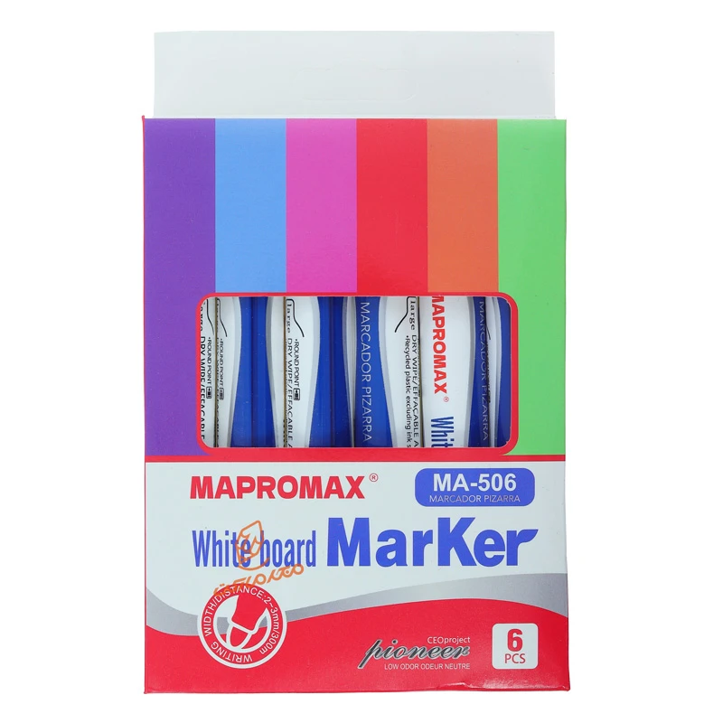 ماژیک وایت برد 6 رنگ AM-506 ماپرومکس MAPROMAX (1).jpg