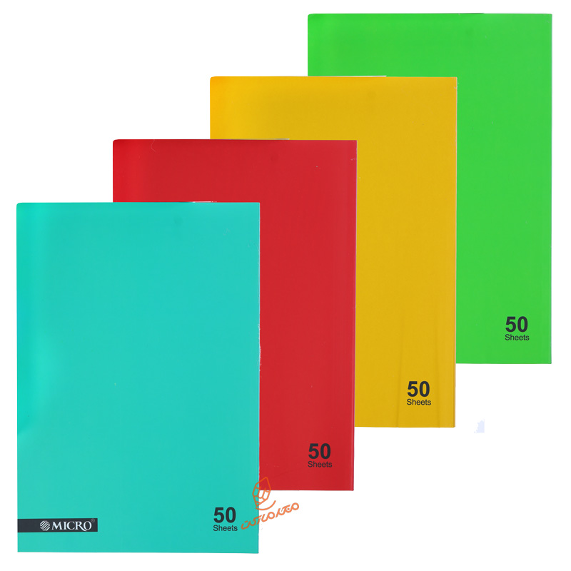 دفتر 50 برگ رنگی ساده D9 میکرو MICRO