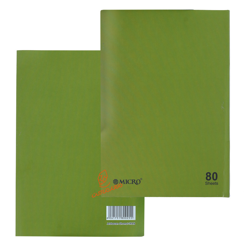 دفتر 80 برگ رنگی ساده D10 میکرو MICRO سبز.jpg
