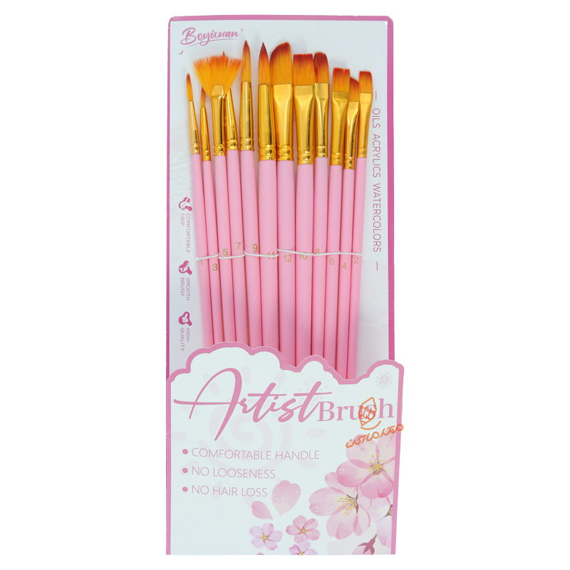 ست قلم مو میکس 12 عددی کد 3451 دسته رنگی BOYIXUAN (5).jpg