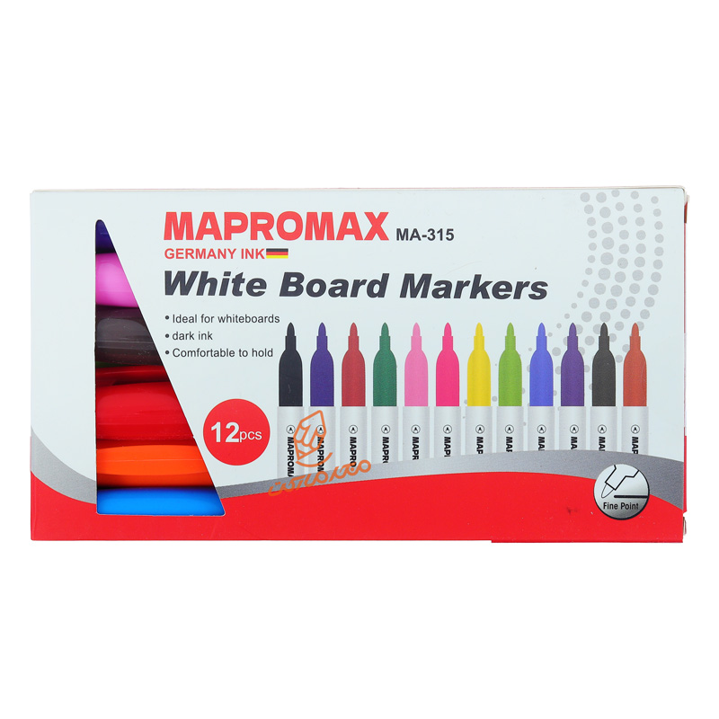 ماژیک وایت برد 12 رنگ AM-315 ماپرومکس MAPROMAX