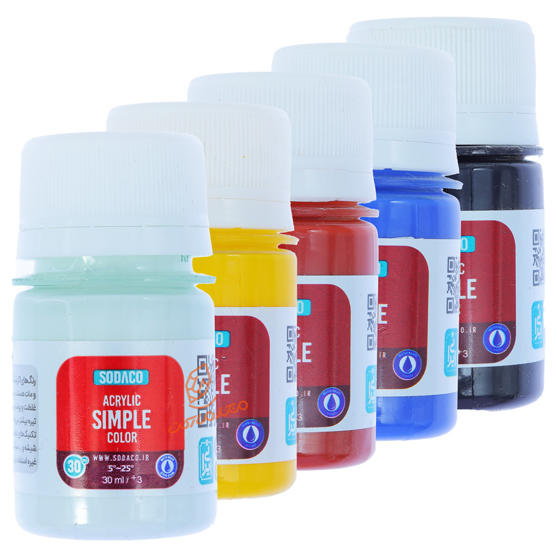 رنگ اکریلیک ۳۰ میل ساده سوداکو SODACO مناسب نقاشی‌های پایه و کارهای هنری