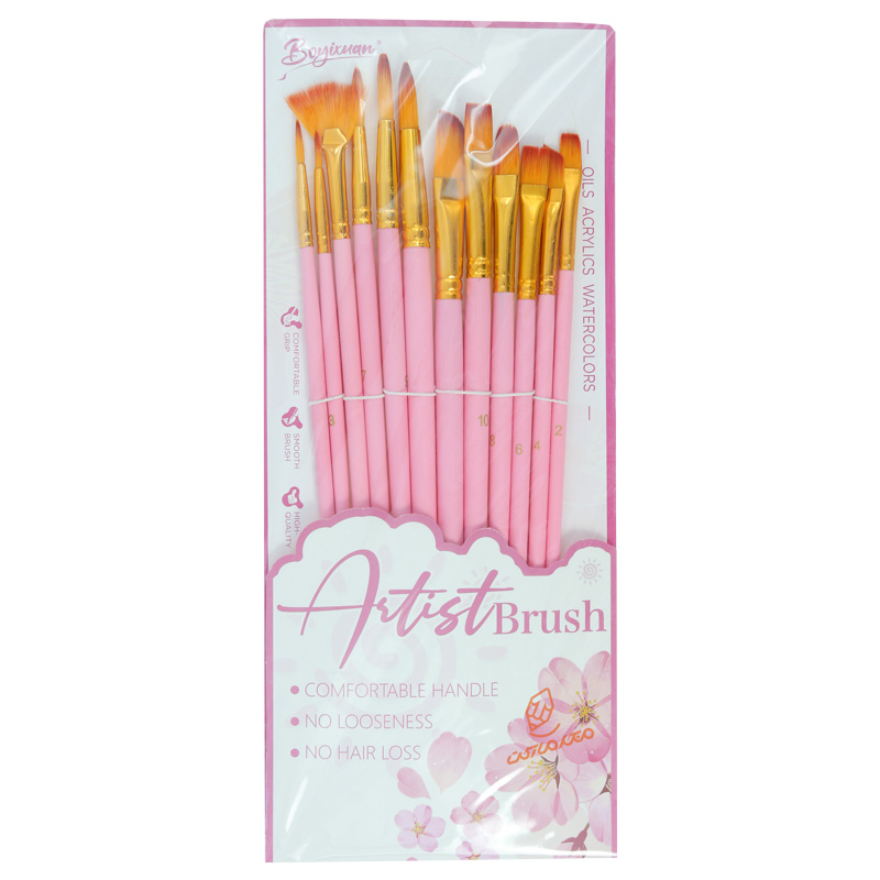 ست قلم مو میکس 12 عددی کد 3451 دسته رنگی BOYIXUAN (3).jpg