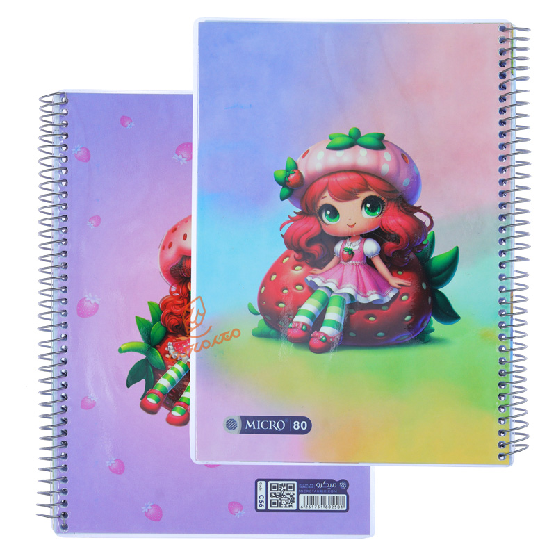 دفتر 80 برگ طرح دختر توت فرنگی C56 میکرو MICRO (3).jpg