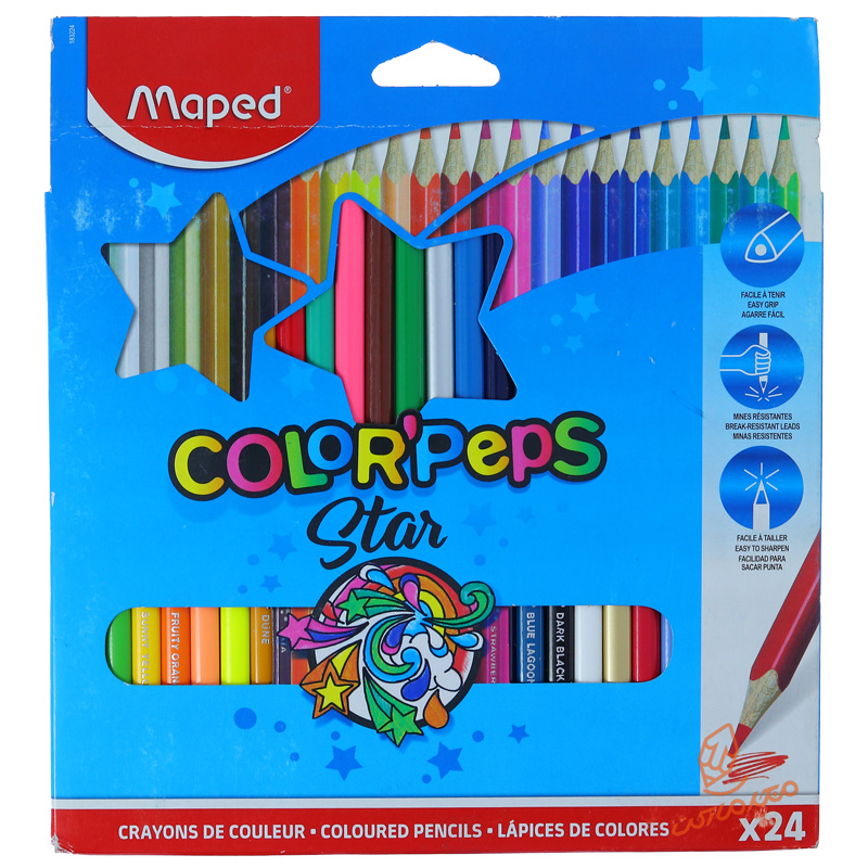 مداد رنگی 24 رنگ سری پپس کالر مپد MAPED