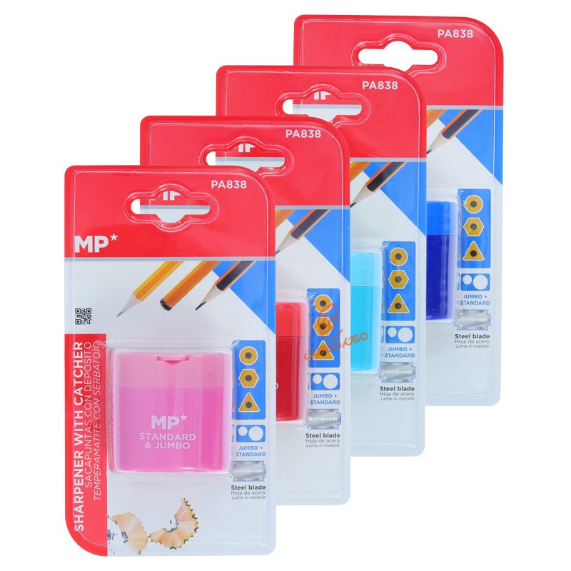 تراش ۲ سوراخ مخزندار MP مدل PA-838 مناسب تراشیدن مداد با جمعآوری تراشهها