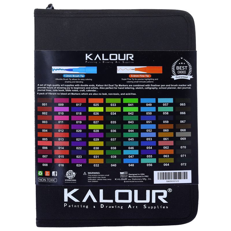 ماژیک 2 سر براش 72 رنگ کالور KALOUR (8).jpg