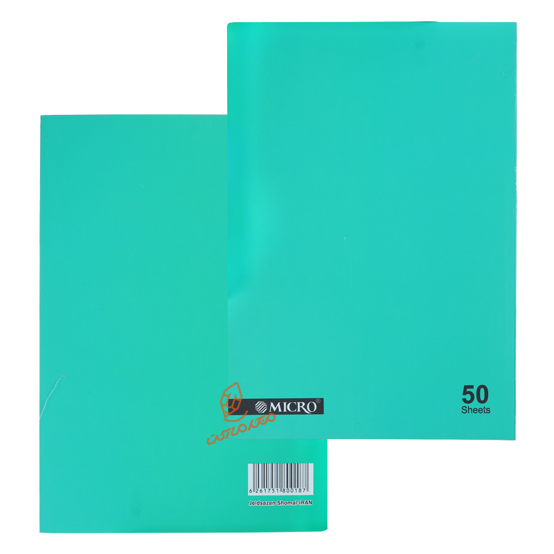 دفتر 50 برگ رنگی ساده D9 میکرو MICRO سبز روشن.jpg