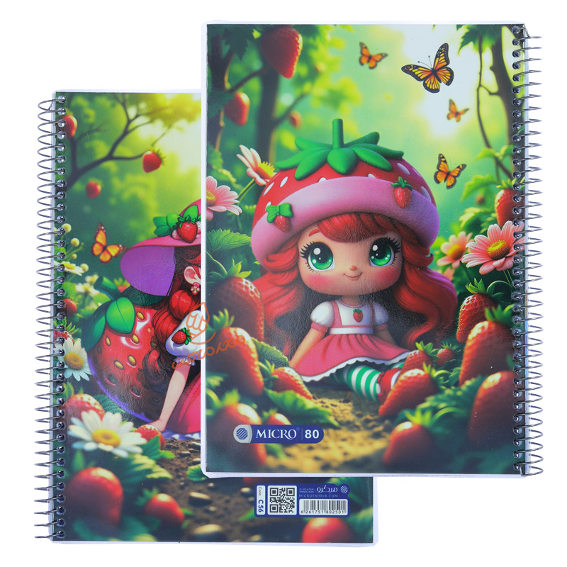 دفتر 80 برگ طرح دختر توت فرنگی C56 میکرو MICRO (6).jpg
