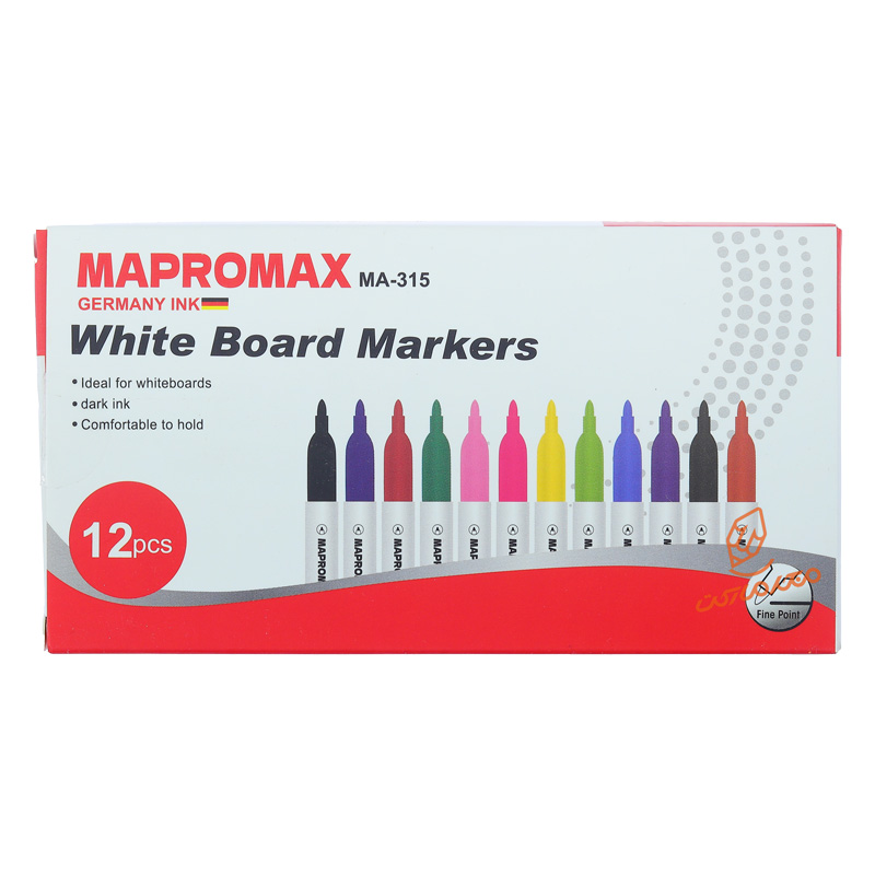 ماژیک وایت برد 12 رنگ AM-315 ماپرومکس MAPROMAX (2).jpg