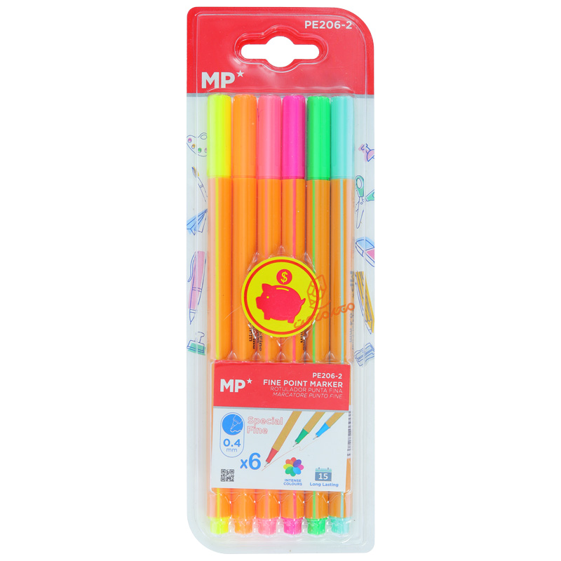 روان نویس نوک نمدی 6 عددی مدل PE206 ام پی MP (1).jpg