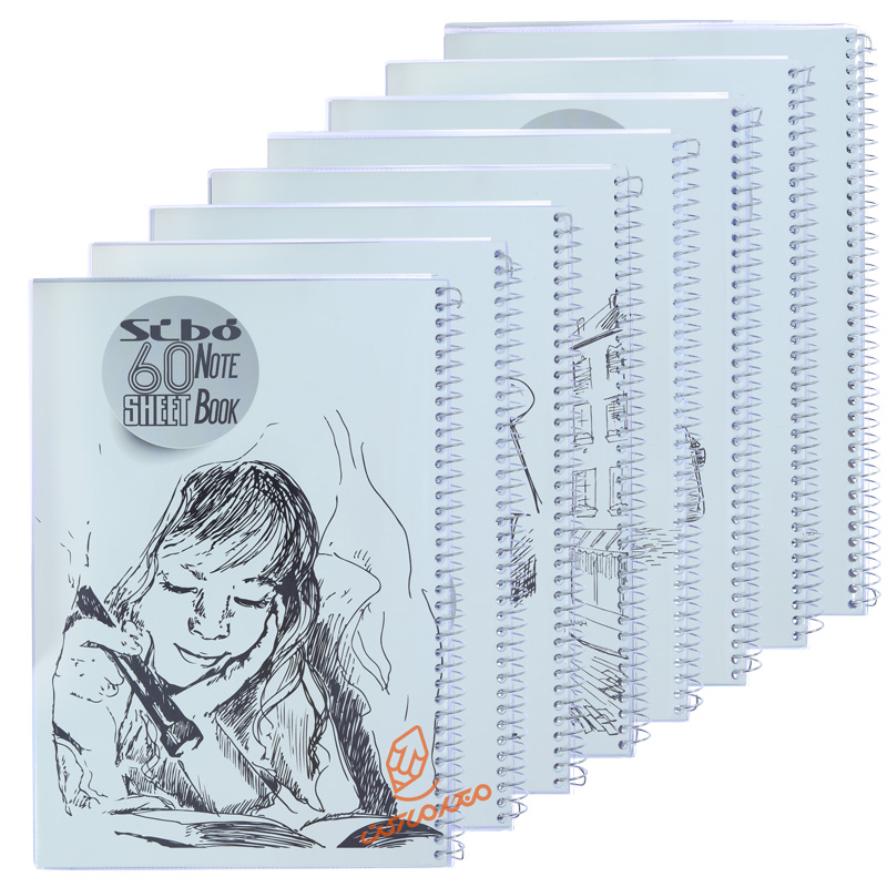 دفتر 60 برگ طرح سیاه قلم F12/2 سیبو SIBO