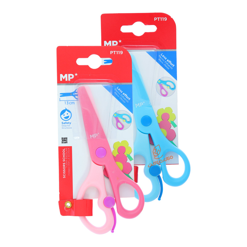 قیچی مهد ۱۳ سانتی‌متر MP مدل PT-119 مناسب استفاده کودکان در مدرسه و کاردستی