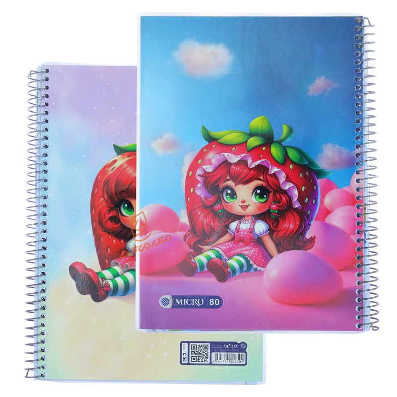 دفتر 80 برگ طرح دختر توت فرنگی C56 میکرو MICRO (4).jpg