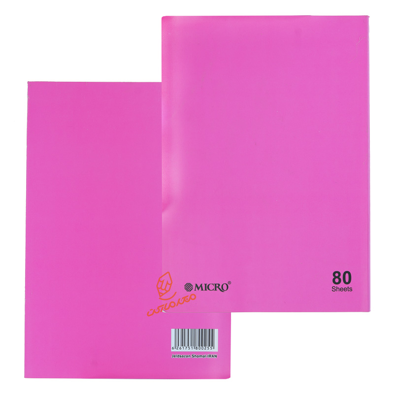 دفتر 80 برگ رنگی ساده D10 میکرو MICRO صورتی.jpg