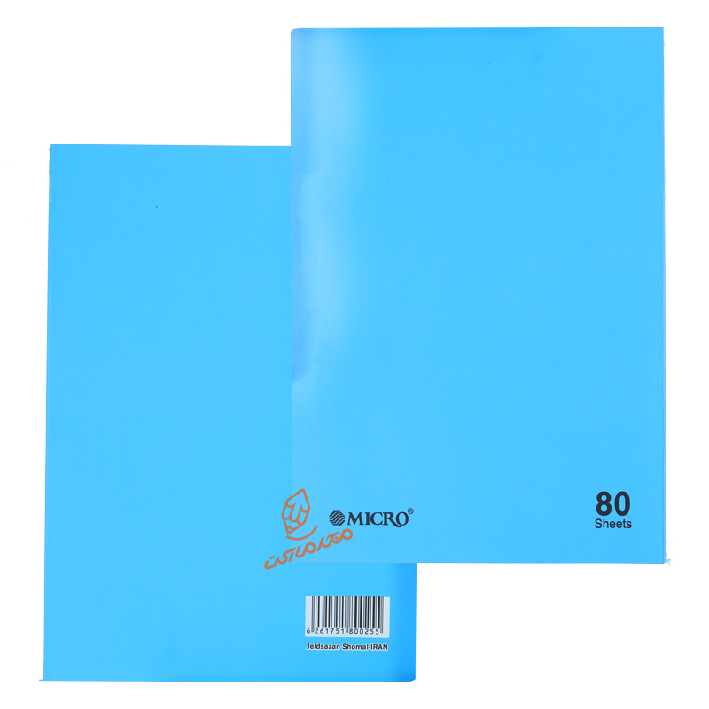 دفتر 80 برگ رنگی ساده D10 میکرو MICRO آبی.jpg