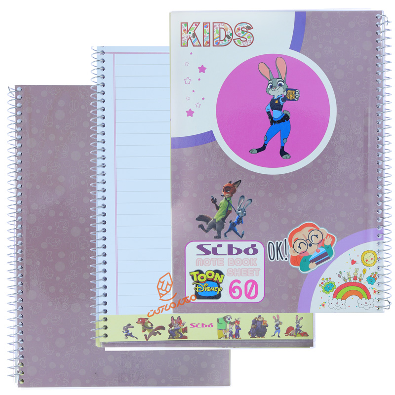 دفتر 60 برگ طرح انیمیشن دخترانه F30 سیبو SIBO (2).jpg