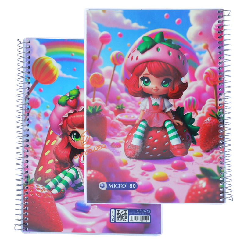 دفتر 80 برگ طرح دختر توت فرنگی C56 میکرو MICRO (5).jpg
