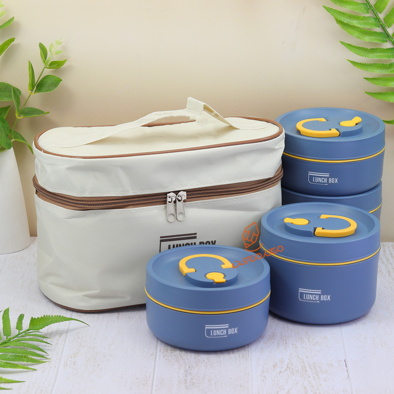 ظرف غذا 4 تکه کیف دار کد 6689