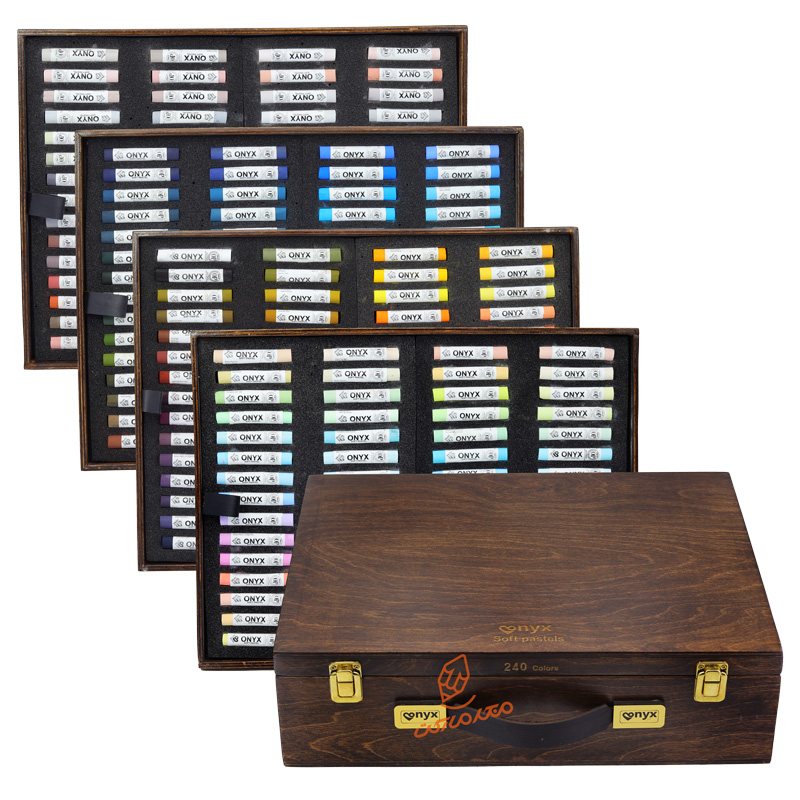 گچ پاستل دست ساز 240 رنگ جعبه چوبی اونیکس ONYX