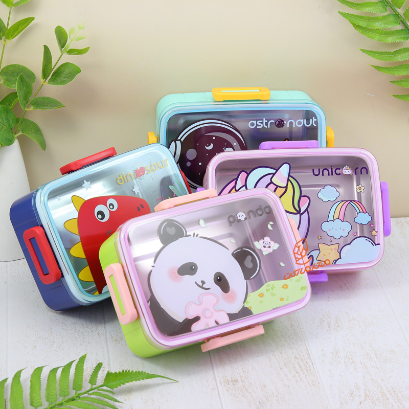 ظرف غذا 600 میل تک خانه داخل استیل طرح دار  کد 2575