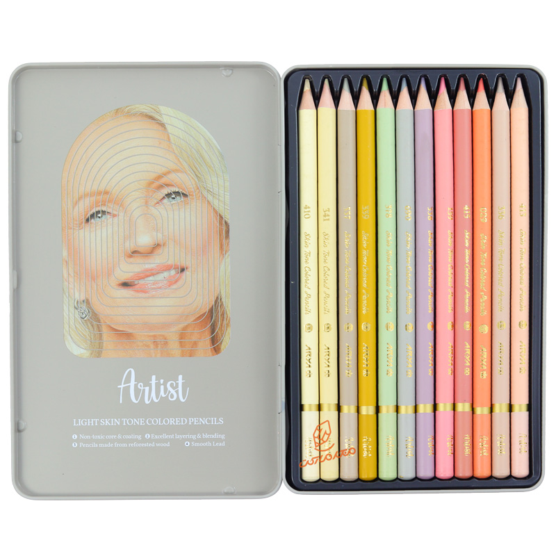 مداد رنگی 12 رنگ طیف پوست (مدل روشن) آرتیست آریا ARYA (5).jpg
