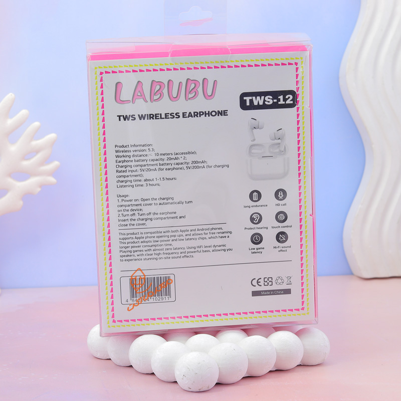 ایرپاد بلوتوثی همراه جاکلیدی طرح لبوبو TWS-12 (6).jpg