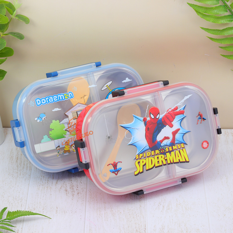 ظرف غذا 2 خانه داخل استیل طرح کودکانه کد 88002