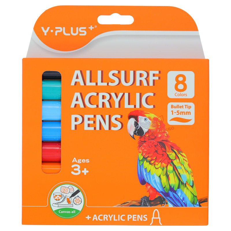 ماژیک اکریلیک 8 رنگ AP-410 وای پلاس Y.PLUS