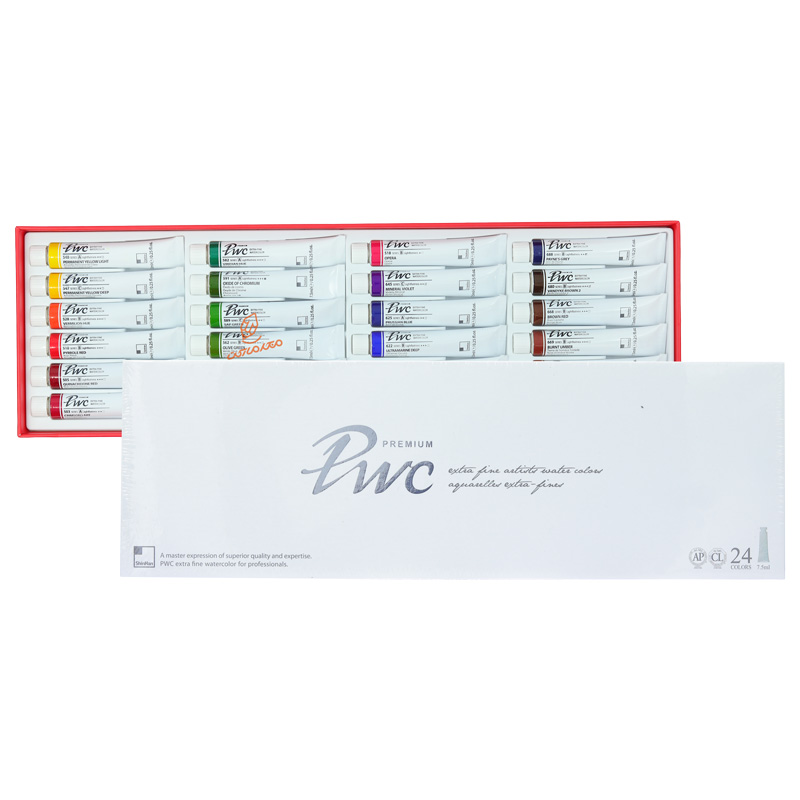 آبرنگ 24 رنگ حرفه ای ( 7.5 میل )  PWC شین هان