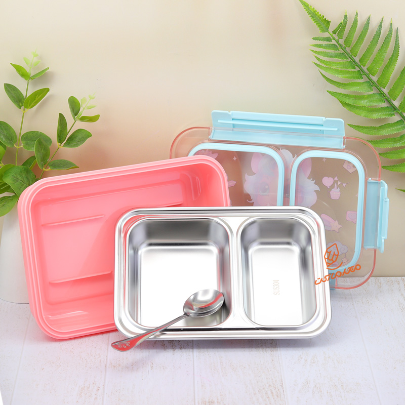 ظرف غذا داخل استیل 2 خانه طرح فانتزی کد 1560 (4).jpg