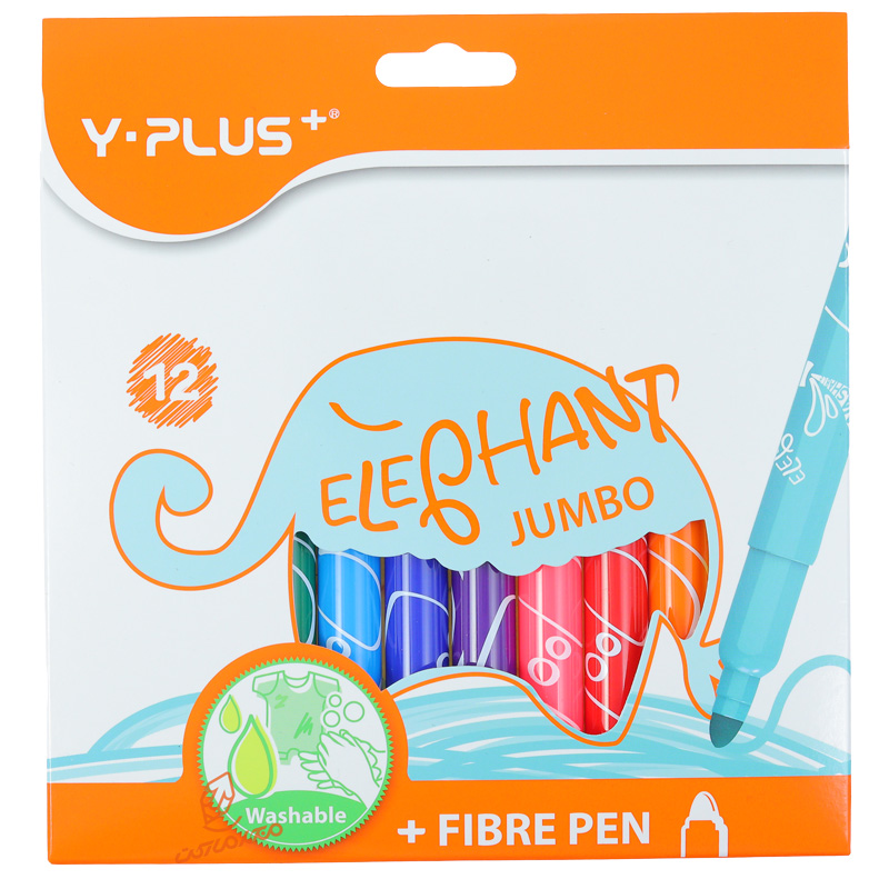 ماژیک رنگ آمیزی 12 رنگ مدل جامبو 1100 وای پلاس Y.PLUS