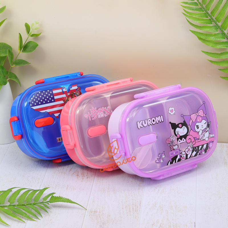 ظرف غذا 700 میل 2 خانه داخل استیل طرح کرومی کد 113