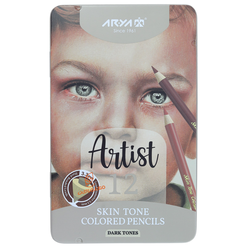 مداد رنگی 12 رنگ طیف پوست (مدل تیره) آرتیست آریا ARYA (2).jpg