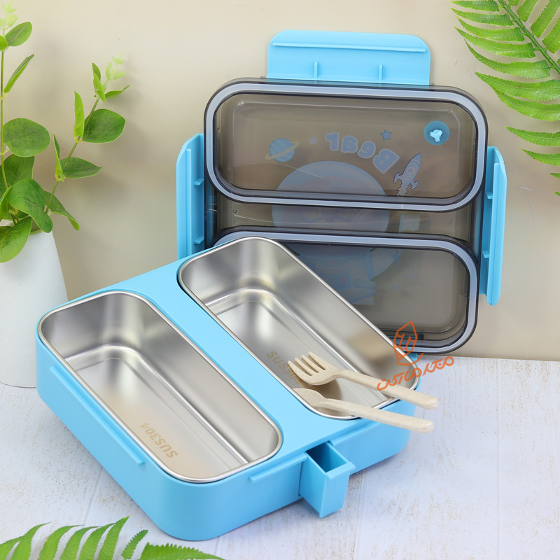 ظرف غذا 1200 میل 2 خانه داخل استیل طرح کودکانه کد 6756 (1).jpg