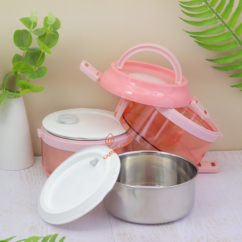 ظرف غذا استیل 2 طبقه 1600 میل کد 206 ماین MINE (1).jpg