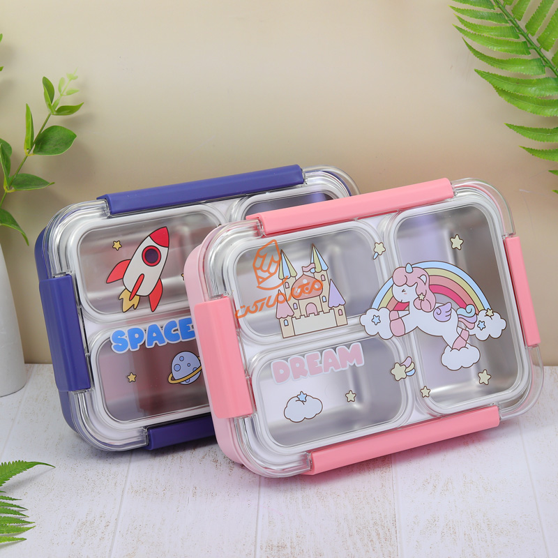 ظرف غذا 750 میل 3 خانه داخل استیل کد 6359