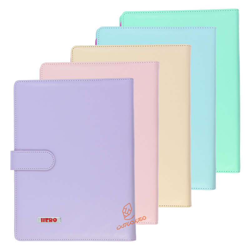 دفتر کلاسوری 100 برگ رنگی پاستلی کد 60 هیرو HERO