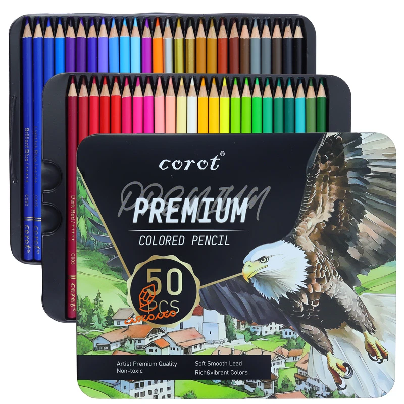 مداد رنگی 50 رنگ طرح عقاب کروت COROT (5).jpg