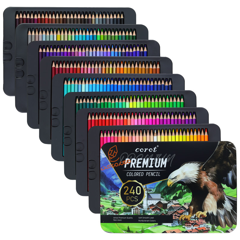 مداد رنگی 240 رنگ طرح عقاب کروت COROT